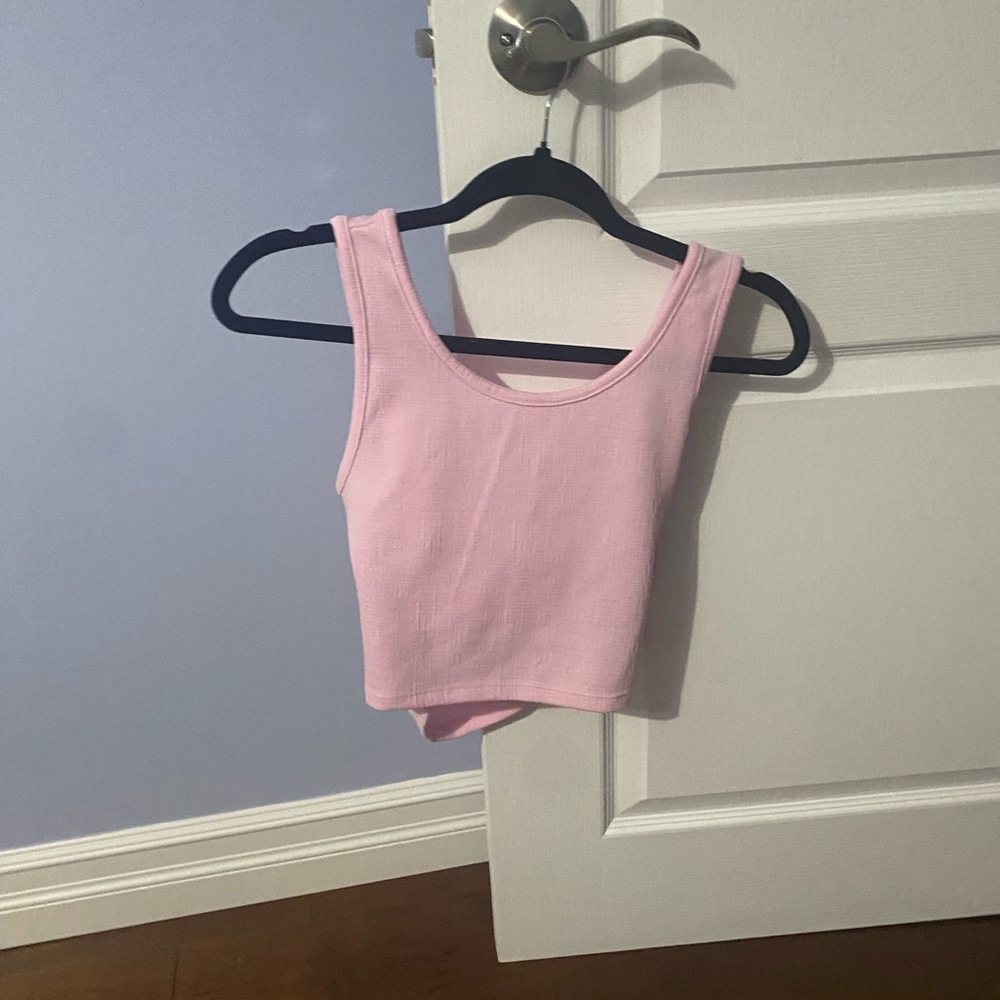 Pink Sleeveless Crop Top